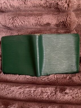 Louis Vuitton Dark Green Textured Bi-Fold Wallet